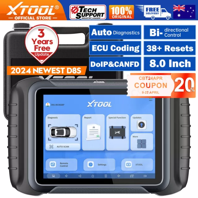 XTOOL D8S Auto Full System Bidirectional Diagnostic Scanner Key Programming Tool