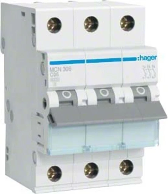 Interruttore di protezione linea Hager MCN306 IP20 interruttore a L protezione