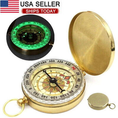 Pocket Brass Watch Style Military Army Compass Outdoor Camping Hiking Keychain