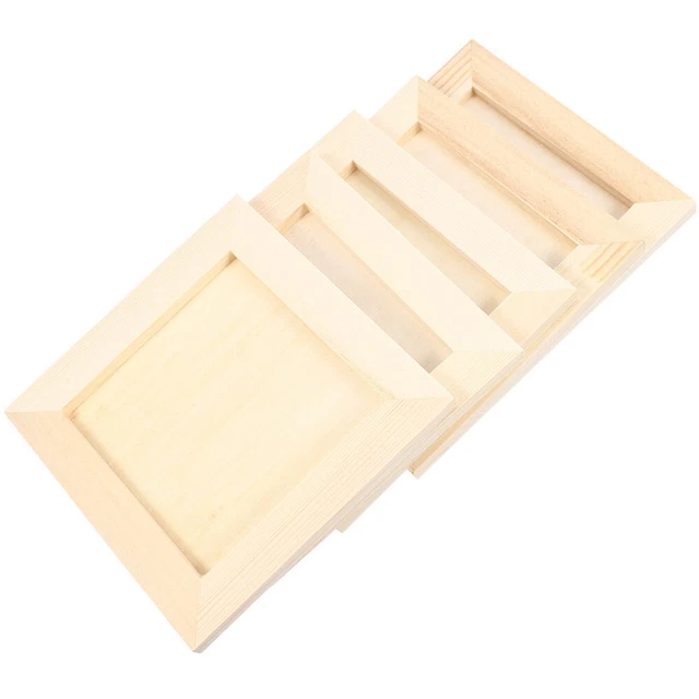 5 Pcs Wood Clay Picture Frame Child Wooden Photo Frames Paint