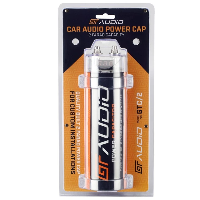 Condensatore 2 Farad Per Impianti Audio Auto Fino A 2000W RMS - Con Voltmetro, Protezioni E Accensione Remote