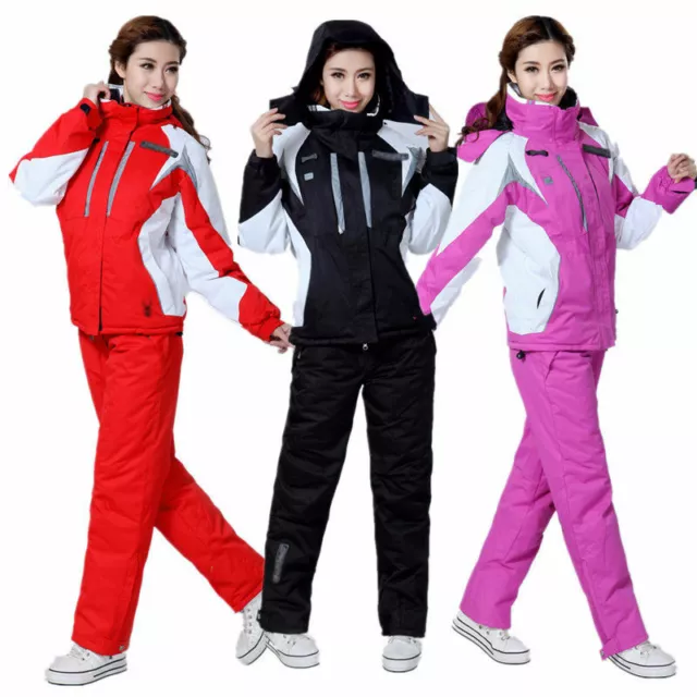 2019 Women's Winter Waterproof Coat Pants Ski Suits Jacket Snowboard Clothing 3