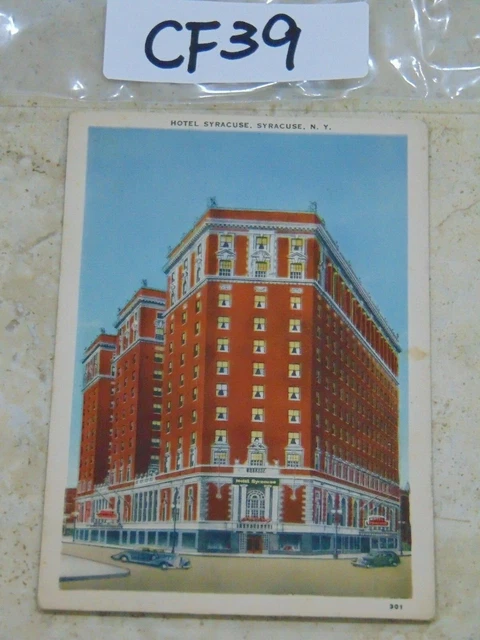 Vintage Unused Postcard 1940'S Hotel Syracuse New York Wm Juss Company
