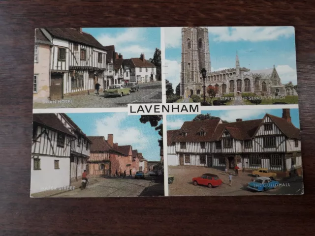 Lavenham Salmon Multiview Postcard Posted 1977