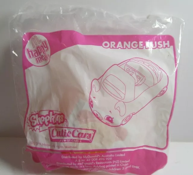 2019 McDonalds Shopkins Cutie Cars  Happy Meal Toy - Orange Rush