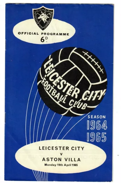 Leicester City v Aston Villa - 1964-65 First Division - Football Programme