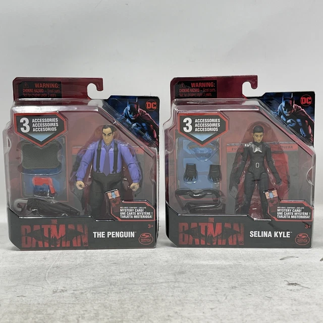 Spin Master The Batman The Penguin Selina Kyle DC 4” Action Figure LOT OF 2