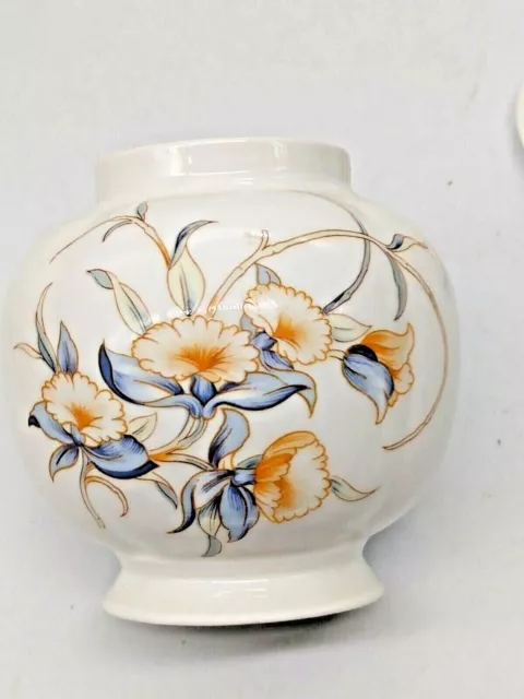 AYNSLEY, ENGLAND  SPICE JAR with LID 4-1/2" Tall "JUST ORCHIDS" 2