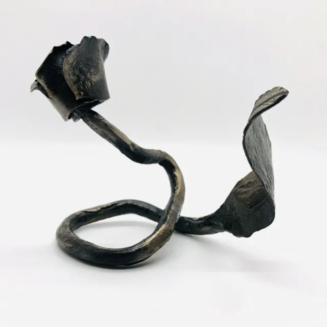 Hand Forged Iron Rose Flower Metal Sculpture 6th Anniversary Blacksmith