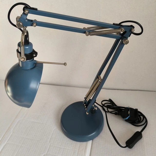IKEA FORSA BLUE Anglepoise Lamp Desk Light Vintage 14412 Adjustable ...