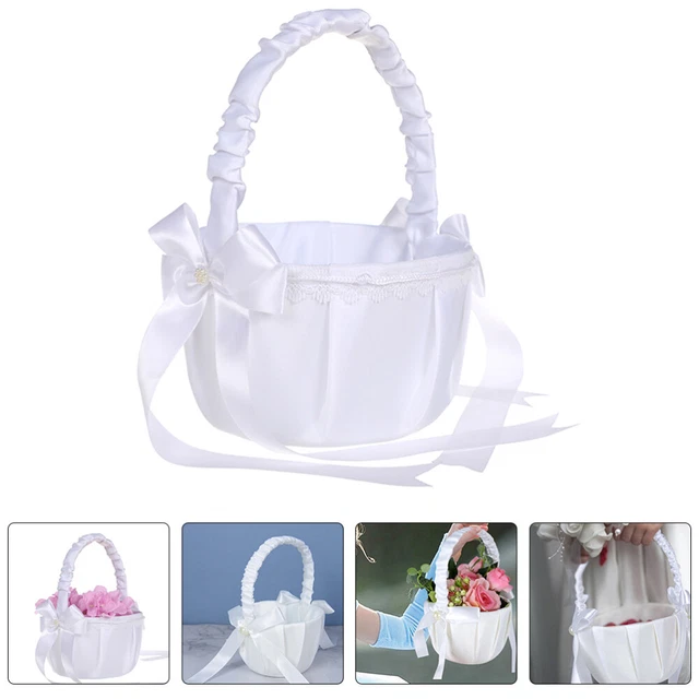 Cesta de flores de boda Bowknot cesta de boda novia cesta dulce regalo
