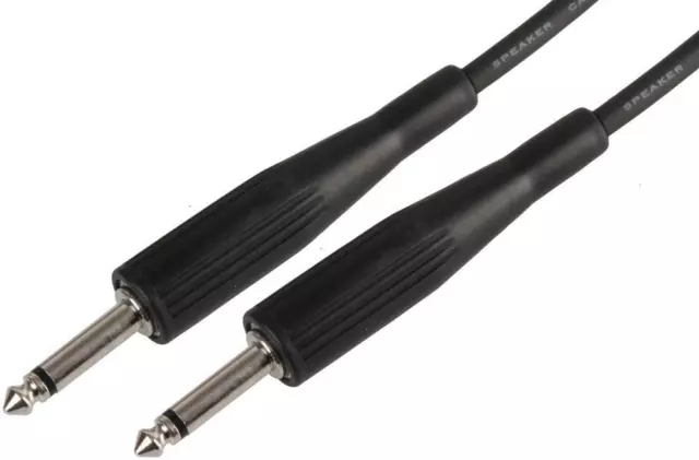 QTX - Câble d'enceinte 6,35 mm (1/4") mâle vers mâle, 12 m Noir