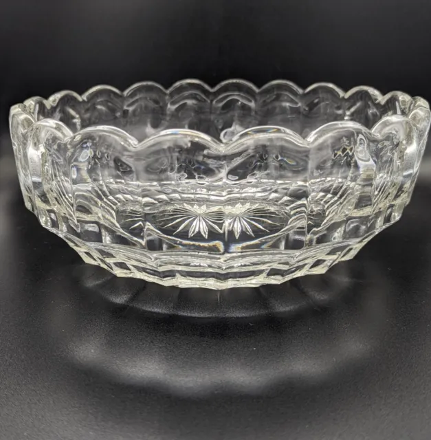 Lovely Art Deco Large Pressed Glass Fruit/Salad/Trifle Bowl.