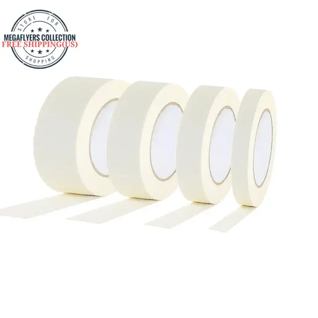 4 Rolls White Painters Tape Masking Tape 2 1 3/4 1/4 inch Wide, Multi Size......