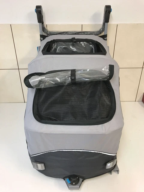 Trixie Rimorchio Bicicletta per Cani con Funzione Piegabile Rapida, M - Nero/Grigio