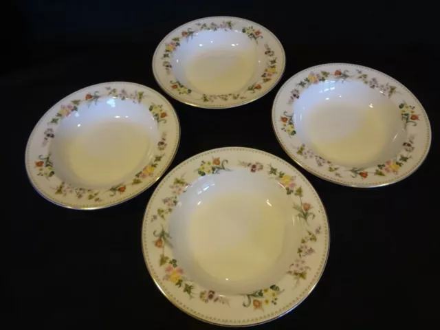 Wedgwood China Mirabelle - Set of 4 Rimmed Soup Bowls