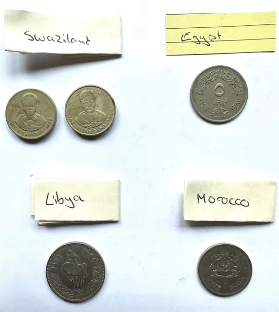 Africa Coins Set of 5  (1965-96) Libya / Morocco / Swaziland / Egypt