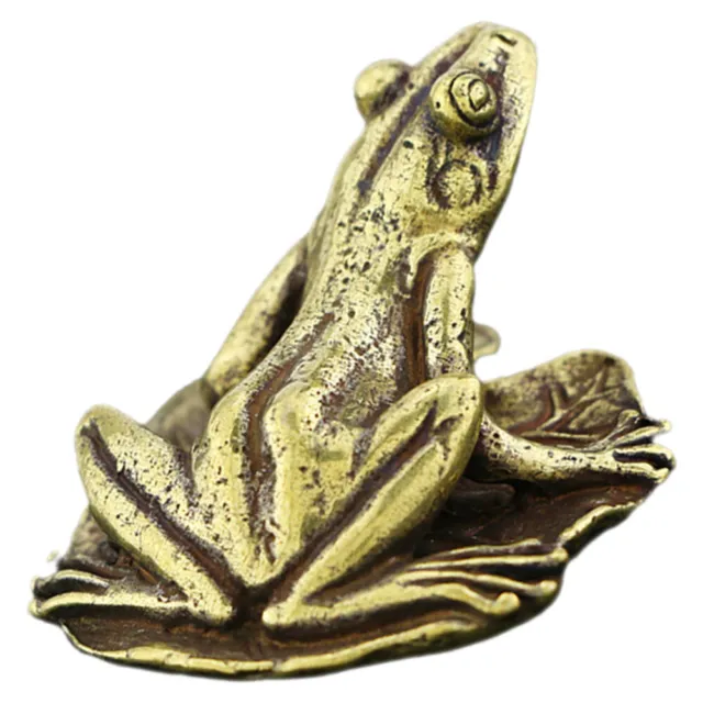 Tea Pet Adornment Brass Frog Figurine Tabletop Adornment Frog Figurines