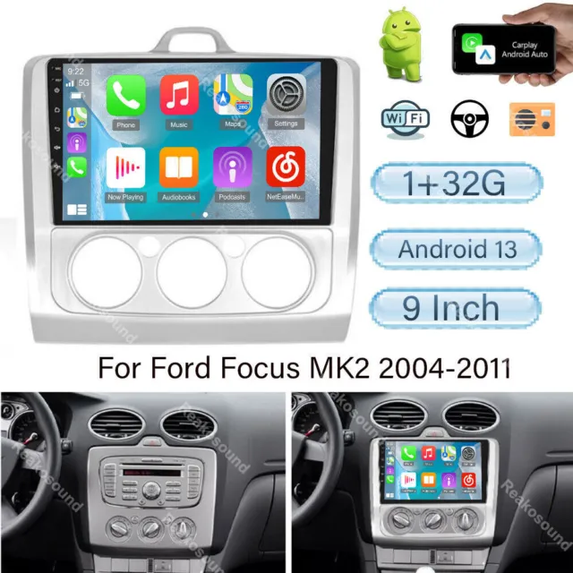 For Ford Focus 2004-2011 Carplay Car Stereo Radio 9'' Android 13.0 GPS RDS WiFi
