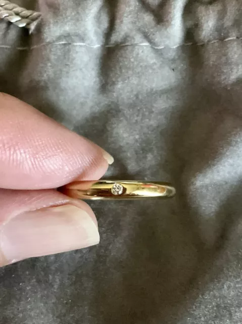 Tiffany & Co. Elsa Peretti 18K Yellow Gold Diamond Stack Band Ring Size 7