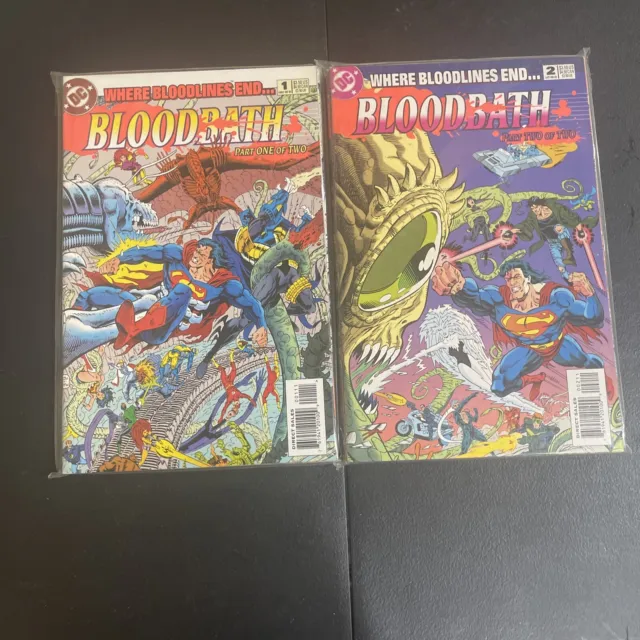 Lot Of 2 DC Comics "Bloodbath" Issues 1 & 2 Complete Set (NM 9.4) 1993 Superman