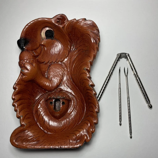 Vintage Nut Cracker Set Squirrel Bowl Multi Product Inc