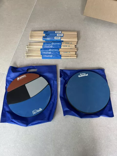 Drumeo Quiet Pad + P4 Practice Pad + 11 Sets Of Sticks Bundle