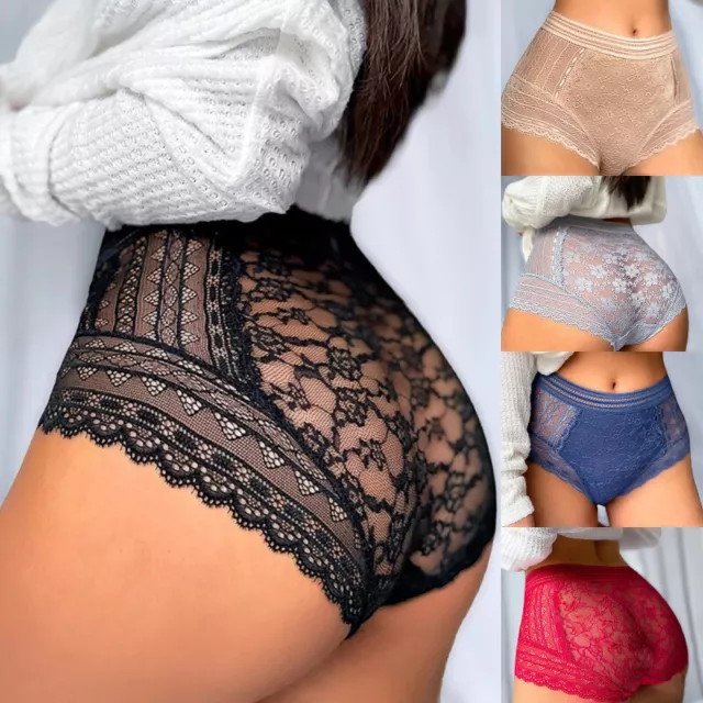 6 Pack Women Ladies Sexy Full Lace Briefs Knickers Pants Underwear,Size 8  10 12