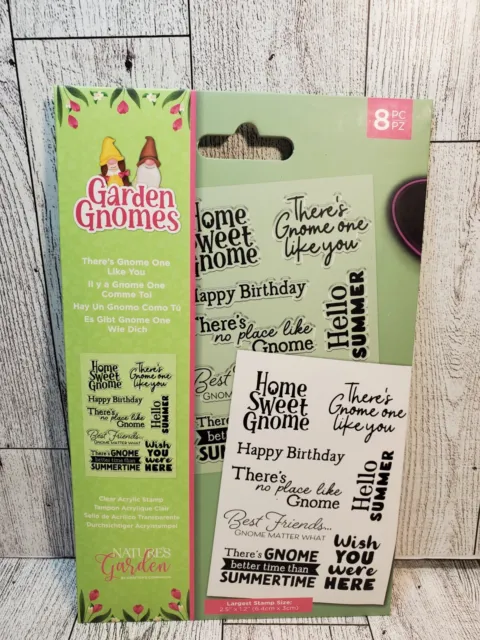 Crafters Companion Garden Gnomes There's Gnome One Like You 8pc stamp set New