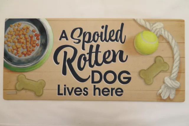 "Spoiled Rotten DOG Lives here Sassafras -style Rug Insert Switch Door Mat 10x22