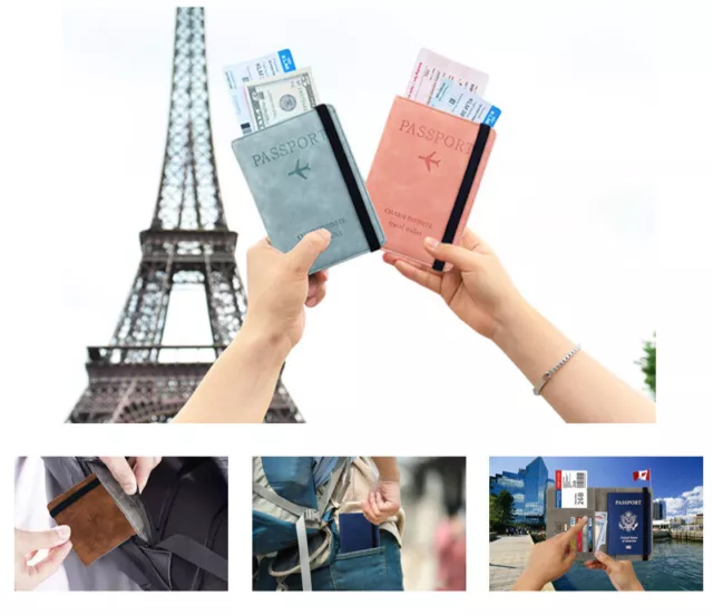 Passport Holder Wallet Blocking Travel Card Cover Case RFID Slim ID Bag Pouch UK