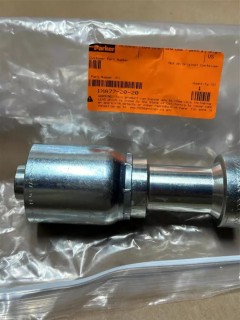 Parker Hydraulic Crimp Fitting 1-1/4" -20 Hose ID x Caterpillar Flange 1-1/4"