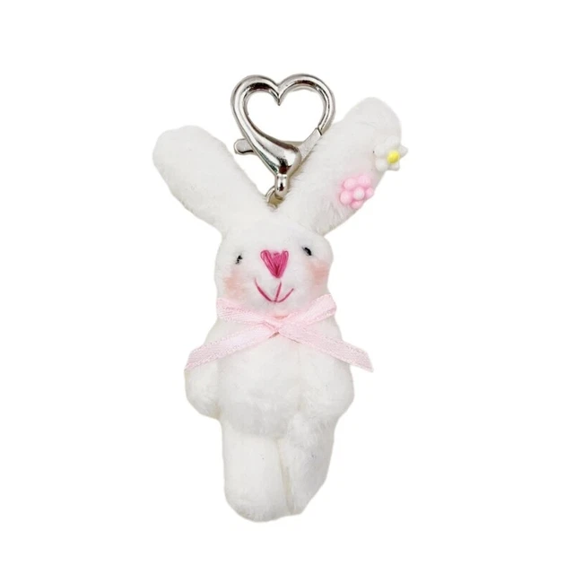 2 Colors Rabbit Toy Pendant Keychain for Valentines Day Decor Craft Supplies 2
