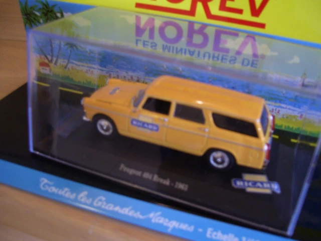Peugeot 404 Break Jaune Norev Publicite Ricard -1963 Boite 1/43