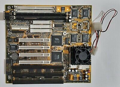 Luckystar 5V-1B Sockel 7 ISA Mainboard + AMD K6 200MHz + 64MB SD-RAM