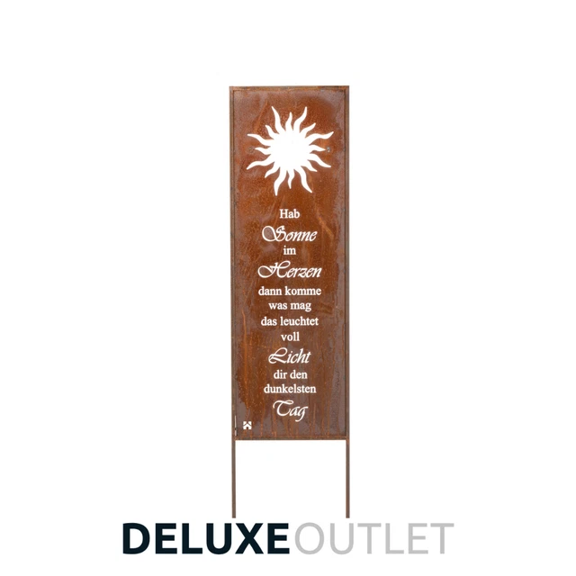 Metallschild 'Blumen & Schmetterlinge' Mit Echtrost-Finish - 117 Cm Hoch, Gartenstecker