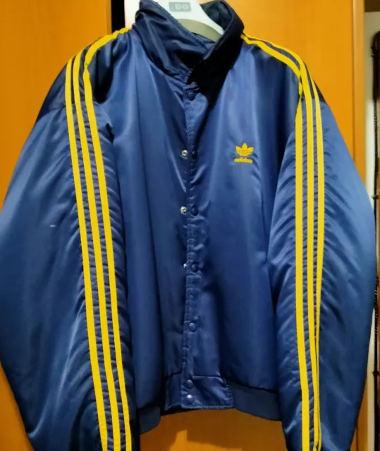 ADIDAS Bomber Giacca Retrò Track Firebird Blu Giallo 3 Striscie taglia L