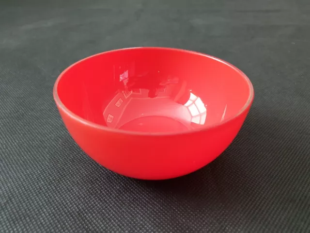 Vintage MCM Scandi Empoli Style Orange Cased Glass Bowl 6cm x 12cm 1960s 1970s