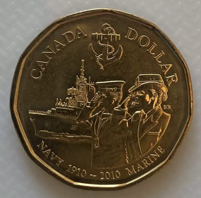 2010 Royal Canadian Navy Loonie Brilliant Uncirculated Dollar Coin