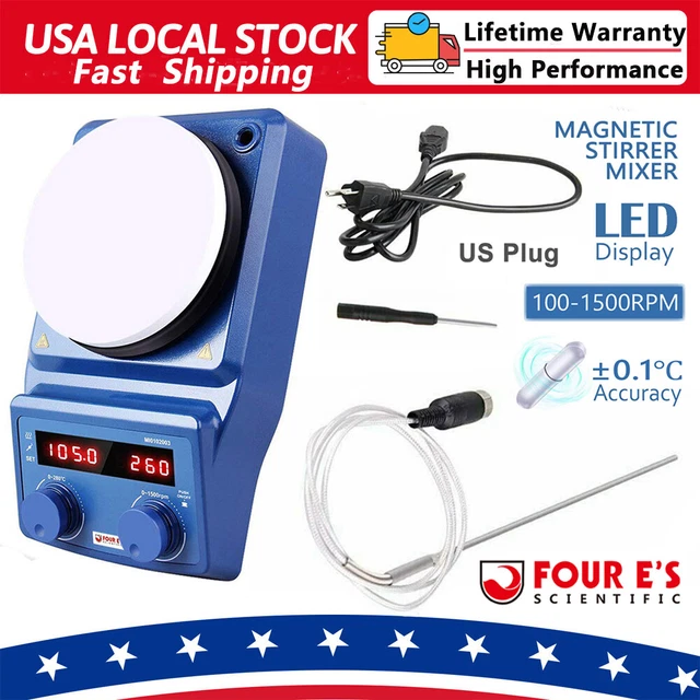 LED Digital Magnetic Hotplate Stirrer Machine 100-1500RPM PT1000 600W Fast Heat