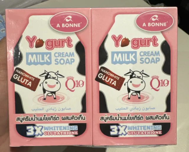 A’ BONNE  Yogurt & Milk Cream soap (Nanowhite Gluta) 6x Whitening Glutathione