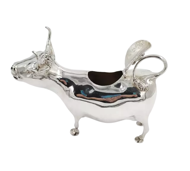 Antique Silver Cow Creamer Solid Sterling Simon Rosenau c1900 (1992/9/KSBN)