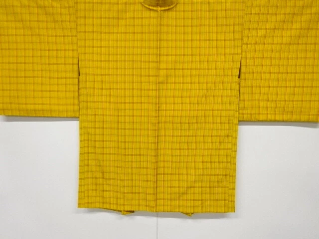 6741369: Japanese Kimono / Antique Haori / Yonezawa Tsumugi / Woven Grid