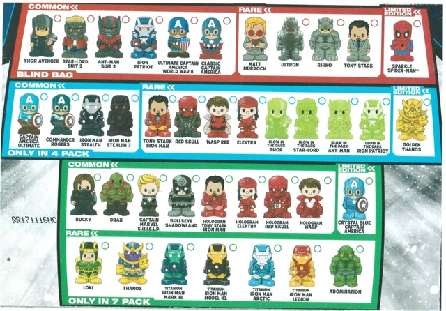 OOSHIES COMMON Rare Limited Edition Marvel Series Collection