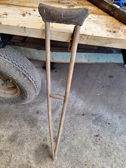 Vintage Wooden Crutch Medical Equipment