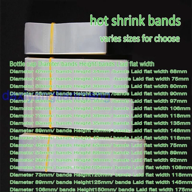 Transparent Heat Shrink Bands PVC PET Jar Dropper Sealing Cap Sleeve Film Kit