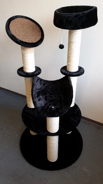 Premium Katzenbaum Kratzbaum, Neu, für GROSSE und SCHWERE Katzen,schwarz  Q6-BK