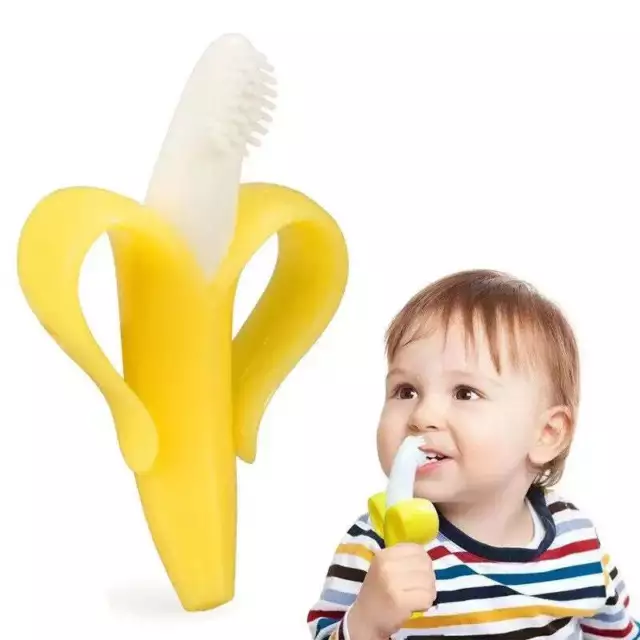 Bananenform Sichere Kleinkind-Zahnbürste Baby Silikon Training Zahnbürste