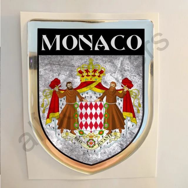 Monaco Adesivi Scudetto 3D Emblema Stemma Sporco Resinato Adesivo Resinati