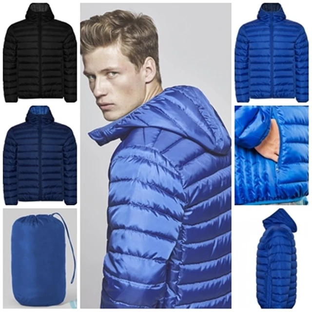 Chaqueta de hombre acolchada con relleno tacto pluma y capucha fija. Norway
